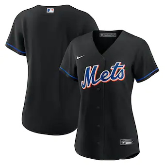 womens nike black new york mets 2022 alternate replica team